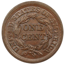 braided hair cent 1839-1857 back