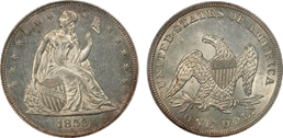 liberty seated dollars 1840-1873