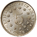 shield nickel 1866-1883 back