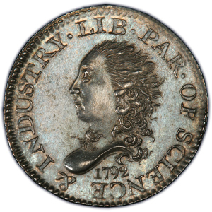 bust half dime 1792 front