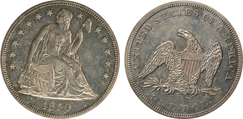 1850 AU53 PCGS