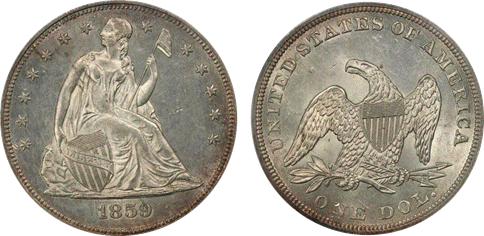 1859 MS62 PCGS