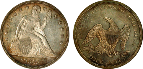 1862 MS63 NGC