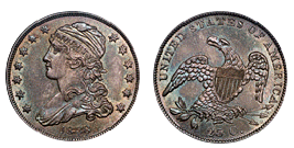 capped bust quarter 1815-1838